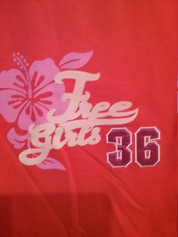 Sale 30% Sweater, long-sleeved shirt, graphic- Free Girls 36, orange-rose-pink, size information, cotton, raglan, girls, vintage