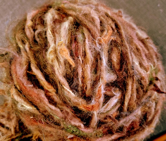 Wool, designer yarn mix, accent yarn/extra soft, extra thick, novelty yarn/brown tones, BIG/Jumbo, Samoa, Tango, hand-wound, vintage wool