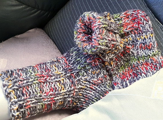 Thick wool socks, hand-knitted - available immediately - sofa socks - from baby size up to size 54 - by appointment