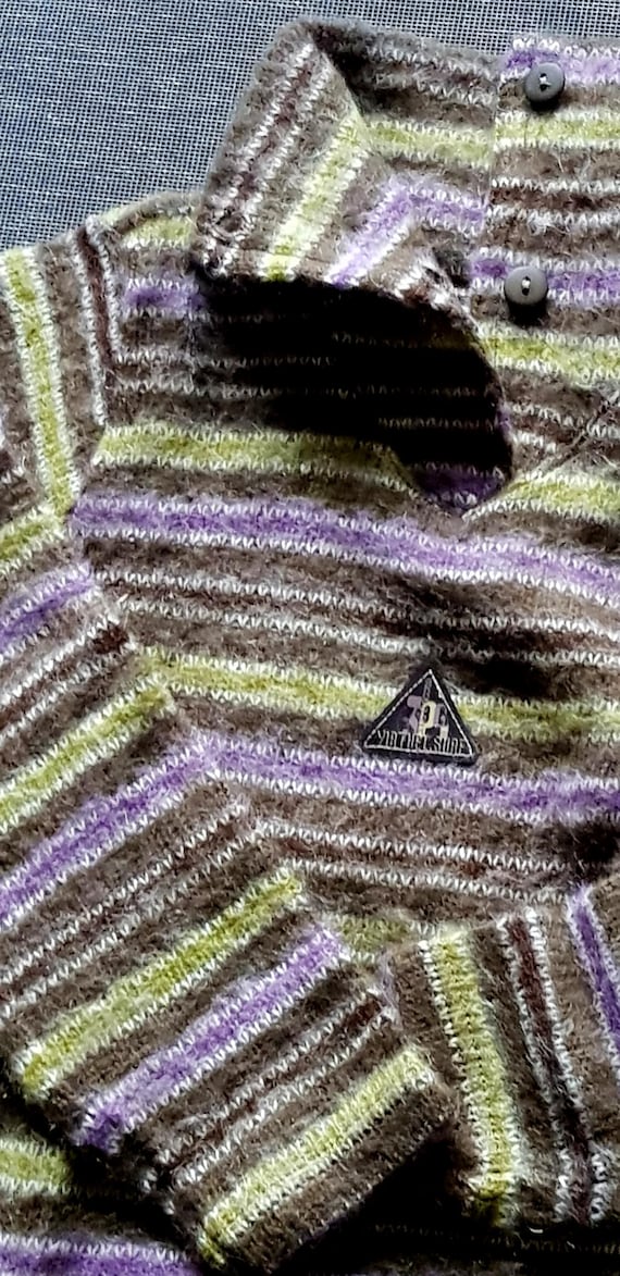 Sale 30% Pulli, Strick-Pullover, POLO, gestreift, hautfreundlich, lila-grün-braun-weiß, 3Pommes by Absorba-KIDS, Gender, Vintage