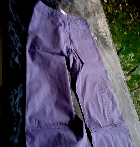 Sale 30% Pants, Long-Bermuda 7/8, cotton/polyamide, lavender-purple, large leg slit, zipper/button, Young Fashion, Girls, Esprit, Vintage