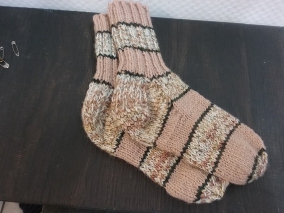 Thick wool socks, hand-knitted - available immediately - sofa socks - from baby size up to size 54 - by appointment