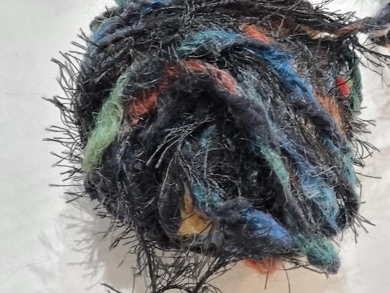 Wool, designer yarn mix, decorative yarn/accent yarn, for stripes, edges, and much more. Mini skeins, various fiber types, hand-wound, vintage wool