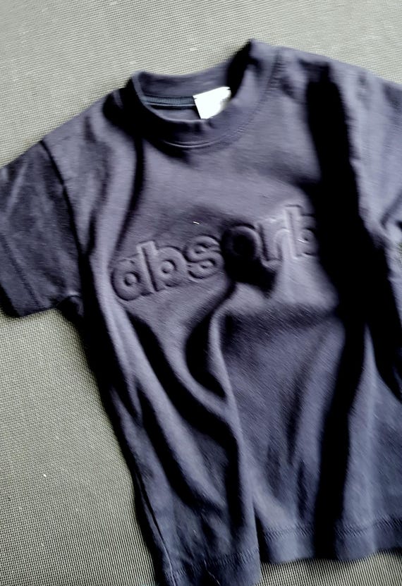 Sale 30% T-Shirt, short sleeve, logo on the front, plain white + blue, KIDS, Absorba, Vintage
