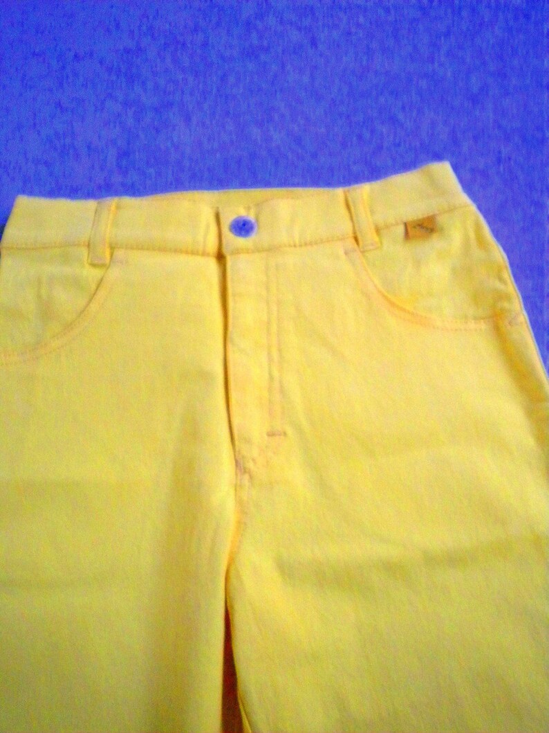 1990s, flared trousers, stretch trousers, girls, teenagers, young fashion yellow, more sizes, please note measurements, vintage image 3