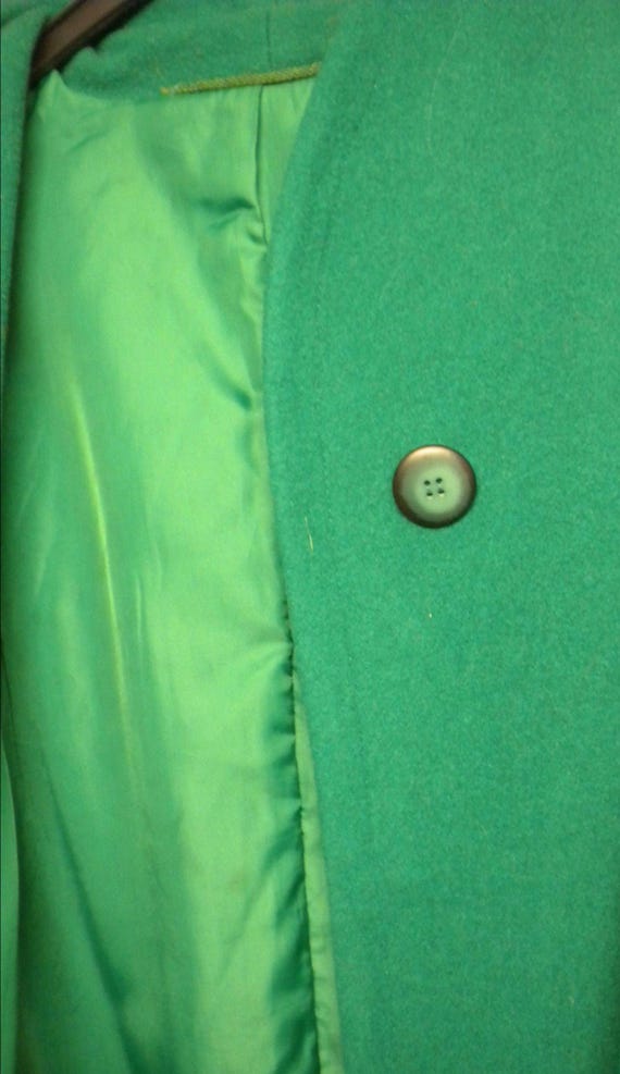 Sale 30% Green ladies' coat, size 44-46, short, woolly, kimono, smock, 90s, Steilmann, vintage