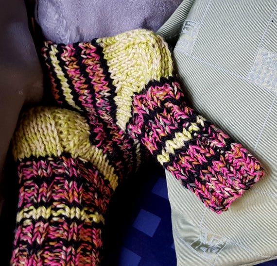 Thick wool socks hand-knitted - available immediately - sofa socks - from baby to size 54 - by appointment