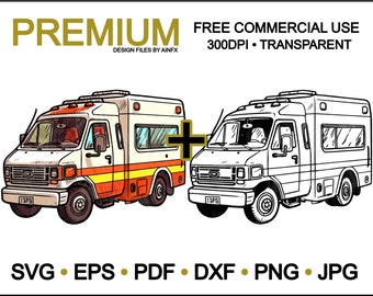 Life-saving Sirens: Ambulances in Emergency Response , svg, eps, pdf, dxf, png, jpg, vector files, illustration, transparent, cricuit