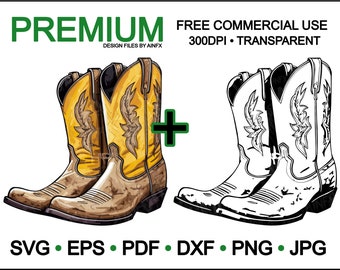 Kickin' Dust in Cowboy Boots: Western Fashion Statements, svg, eps, pdf, dxf, png, jpg, vector files, illustration, transparent, cricuit
