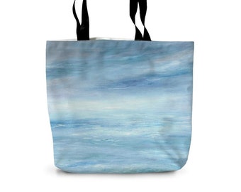 Light Blue Canvas Shopper Tote Bag- 4 Day Turnaround**