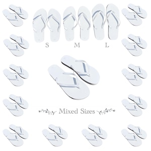 80 Pairs Mixed Sizes Wedding Flip Flops Bulk | Wholesale White Wedding Guest Shoes