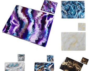 Resin Art Placemat and Coaster Set for Dining Table