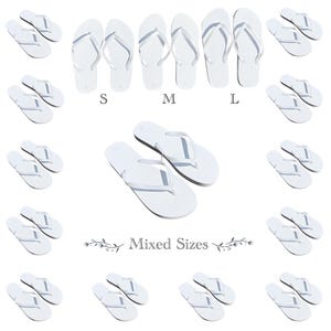 20 Pairs Mixed Sizes Wedding Flip Flops Bulk | Wholesale White Wedding Guest Shoes