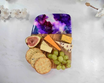 Purple Display Board 21cm - Olive Wood Chopping Board - Foodie Gift Cheese Slicing Board