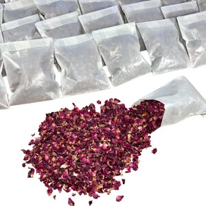 30 confezioni di coriandoli per matrimonio, petali di rosa / coriandoli biodegradabili di fiori secchi naturali pre-riempiti