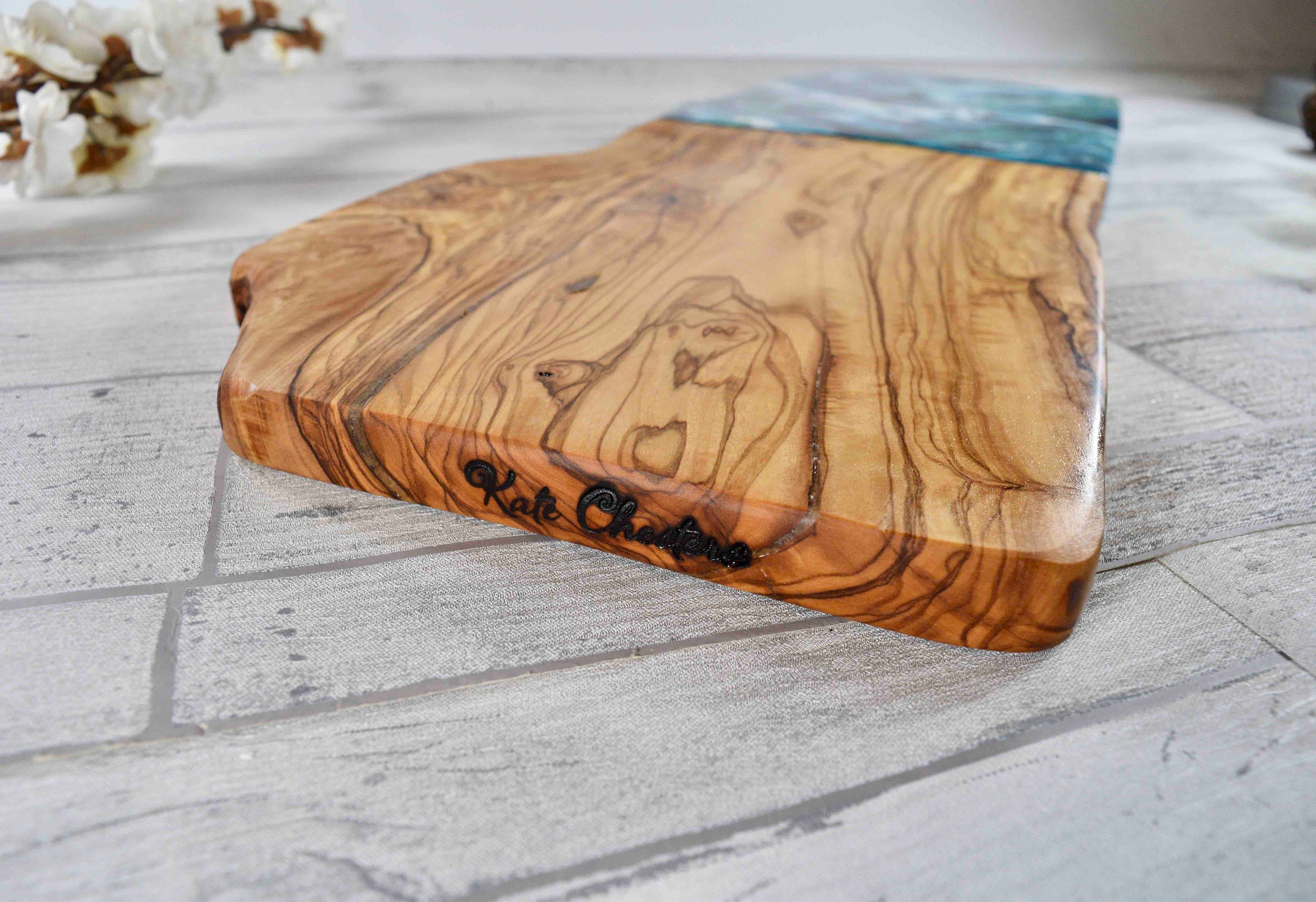 Rustic Olive Wood Cutting Board 30cm Etsy