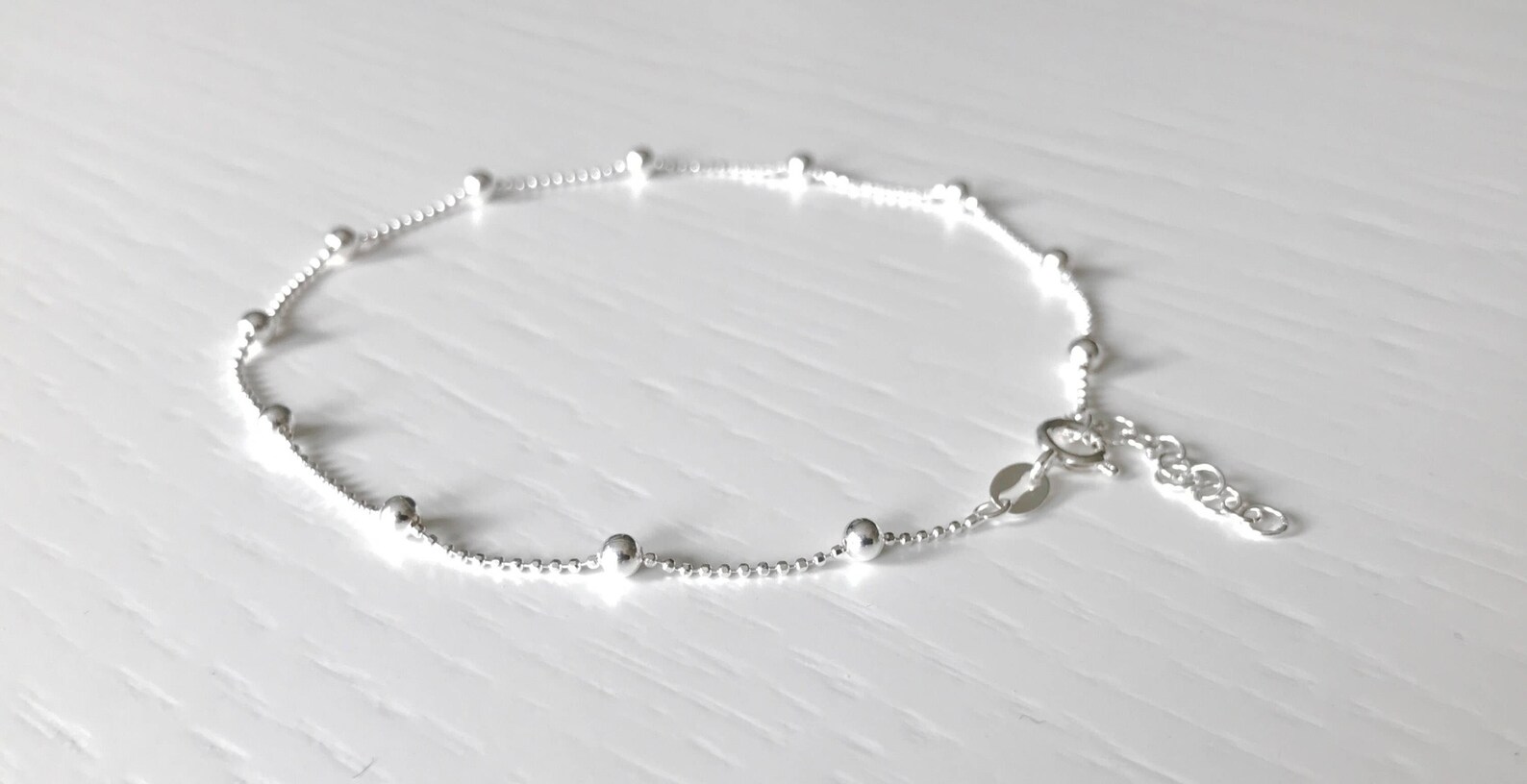 Silver Ball Bead Anklet Sterling Silver Anklet Summer Jewelry - Etsy