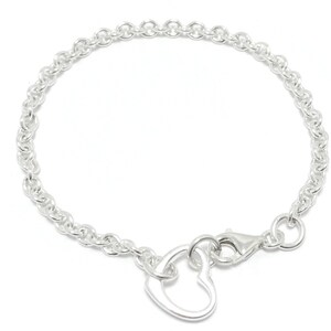 Silver Heart Connector Bracelet Open Heart Bracelet floating heart Bracelet Dainty silver bracelet bridal bracelet Connected Heart Charm