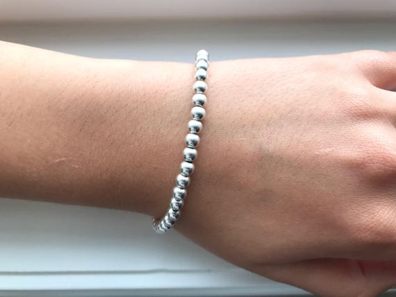 Minimalist 925 Sterling Silver Faceted Cut Bead Bracelet - Custom Length  Orders * The Silver Cedar