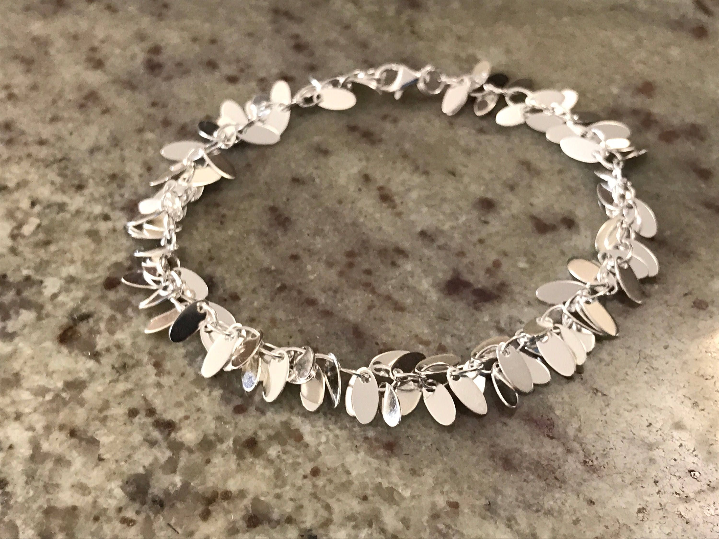 Sterling silver oval charms bracelet 925 silver oval charms | Etsy