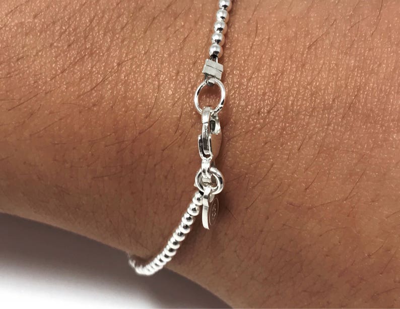 2mm Silver Ball Bead Bracelet on Steel Wire 3mm Sterling Etsy Canada