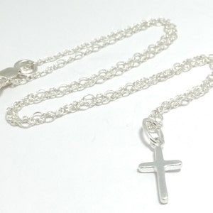 Silver Cross Necklace Confirmation Gift Necklace baptism gift Silver Cross Pendant Silver Cross necklace graduation gift rosary jewelry