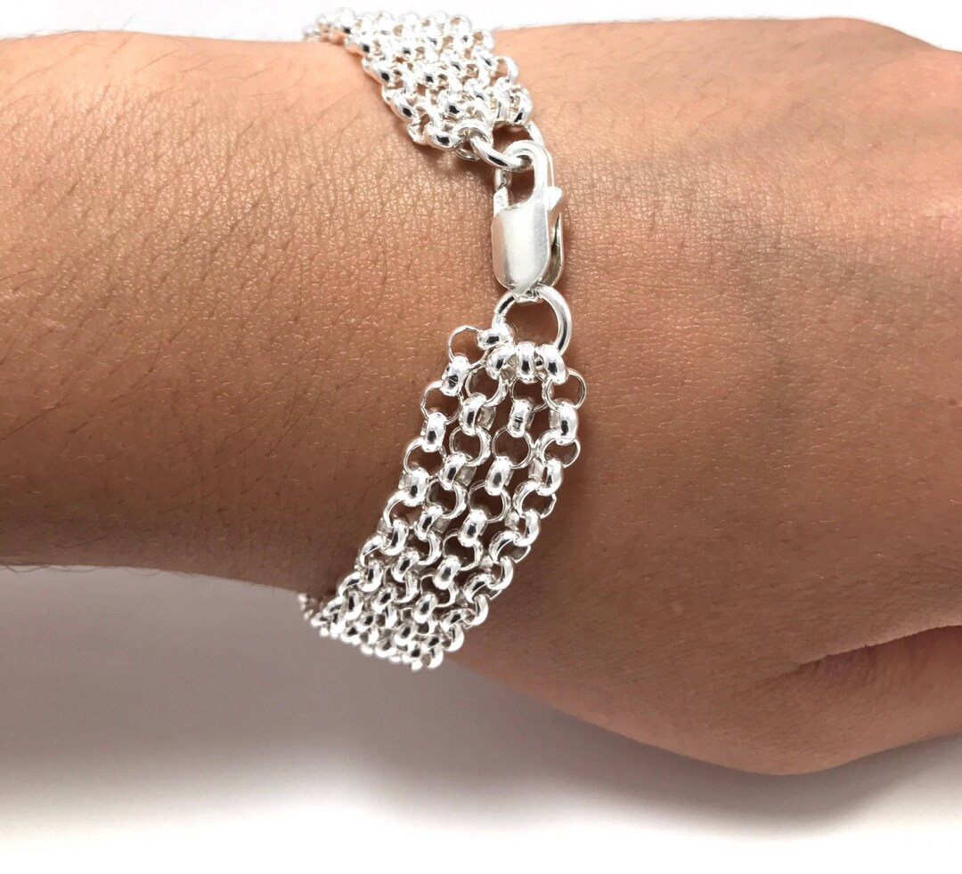 Multi Strand Silver Bracelet Layered Silver Wrap Bracelet Etsy