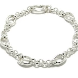 Simple Sterling Silver Bracelet Smooth Sterling Silver Bracelet Minimalist Sterling Silver Bracelet Oval Connector Bracelet smooth clasp
