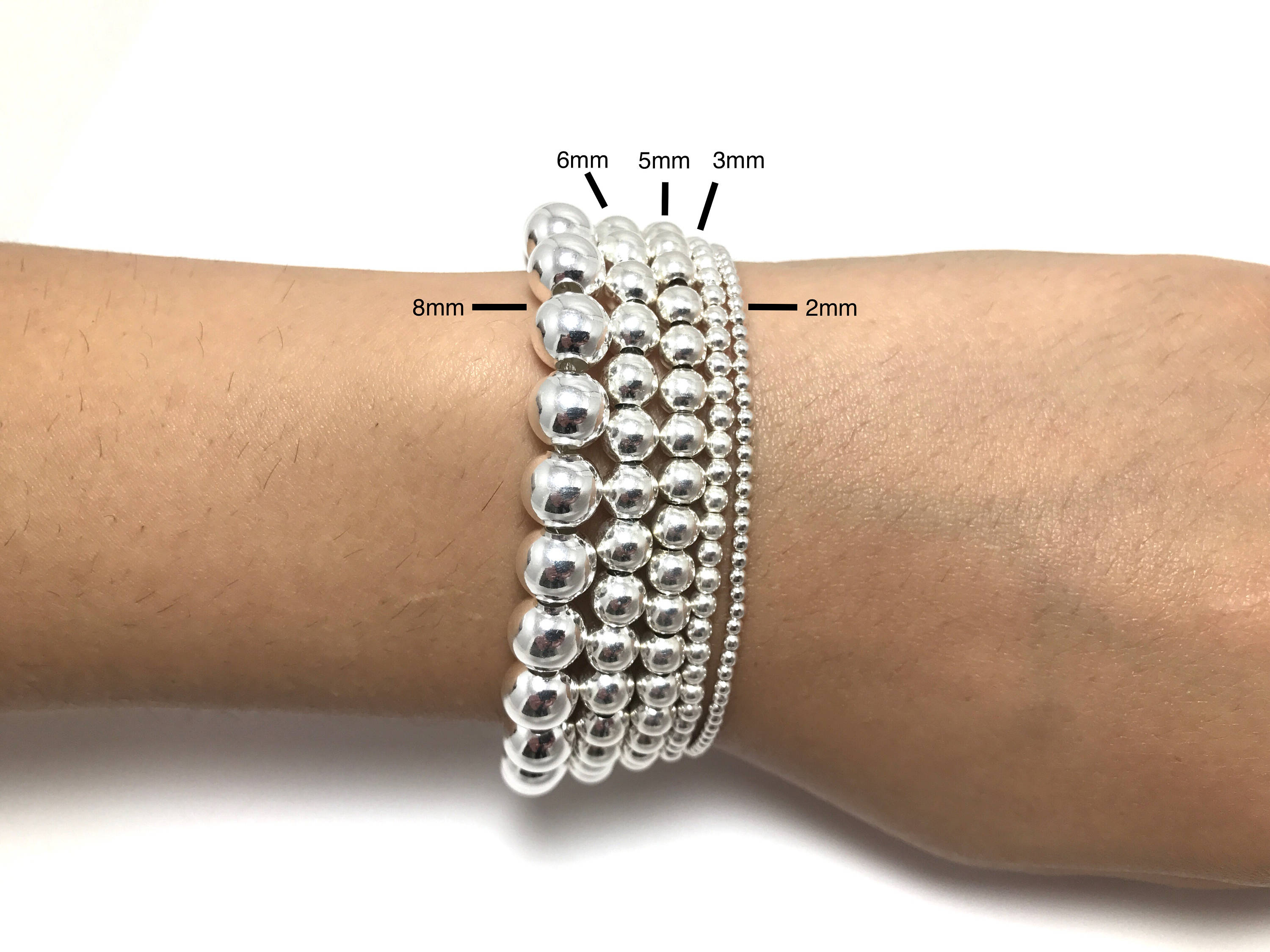 2mm Silver Ball Bead Bracelet Tiny Bead Bracelet Silver Etsy Canada