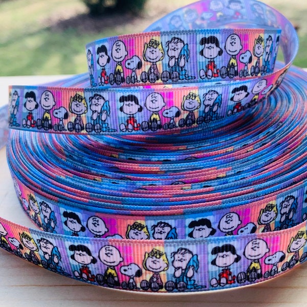 5/8" Snoopy peanuts inspired Grosgrain Ribbon 5/8 16mm BTY By the yard high quality   Charlie brown comics