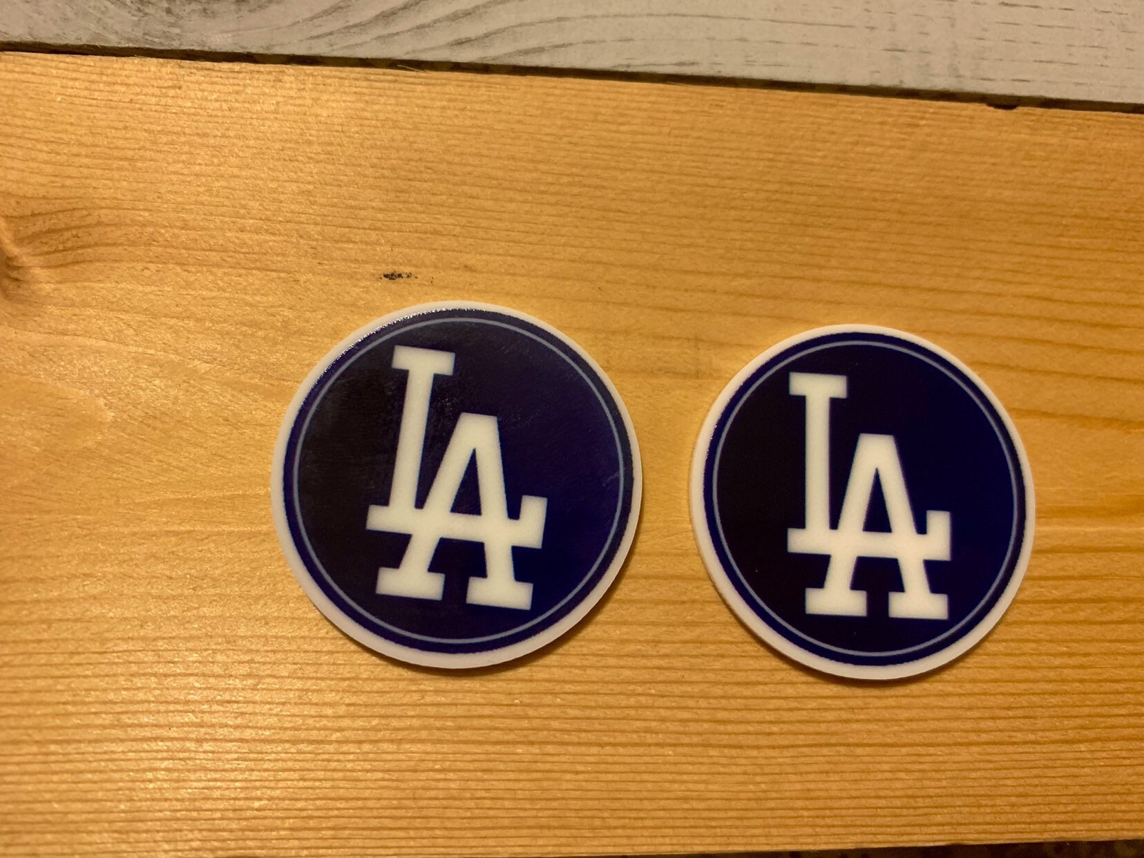 3/" GROSGRAIN LA DODGER BASEBALL RIBBON FLAT BACK PLANAR RESINS FOR HAIR BOWS