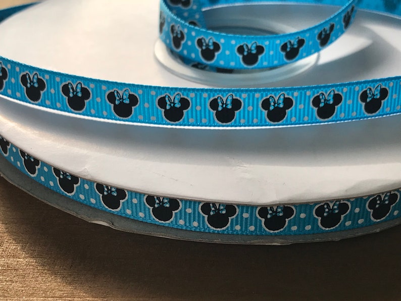 5 yards Turquoise blue heart print 3//8/" grosgrain ribbon by the yard DIY bows