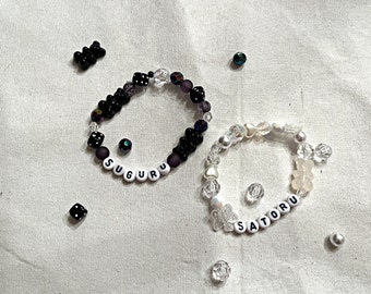 Stretchy Jujutsu Kaisen Bracelets (Gojo + Geto) Beaded Bracelets