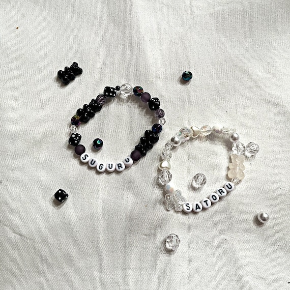 Stretchy Jujutsu Kaisen Bracelets (Gojo + Geto) Beaded Bracelets