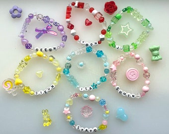custom STAYC stretchy beaded bracelets (custom COLOR, custom MEMBER sumin sieun seeun isa yoon j stayc)