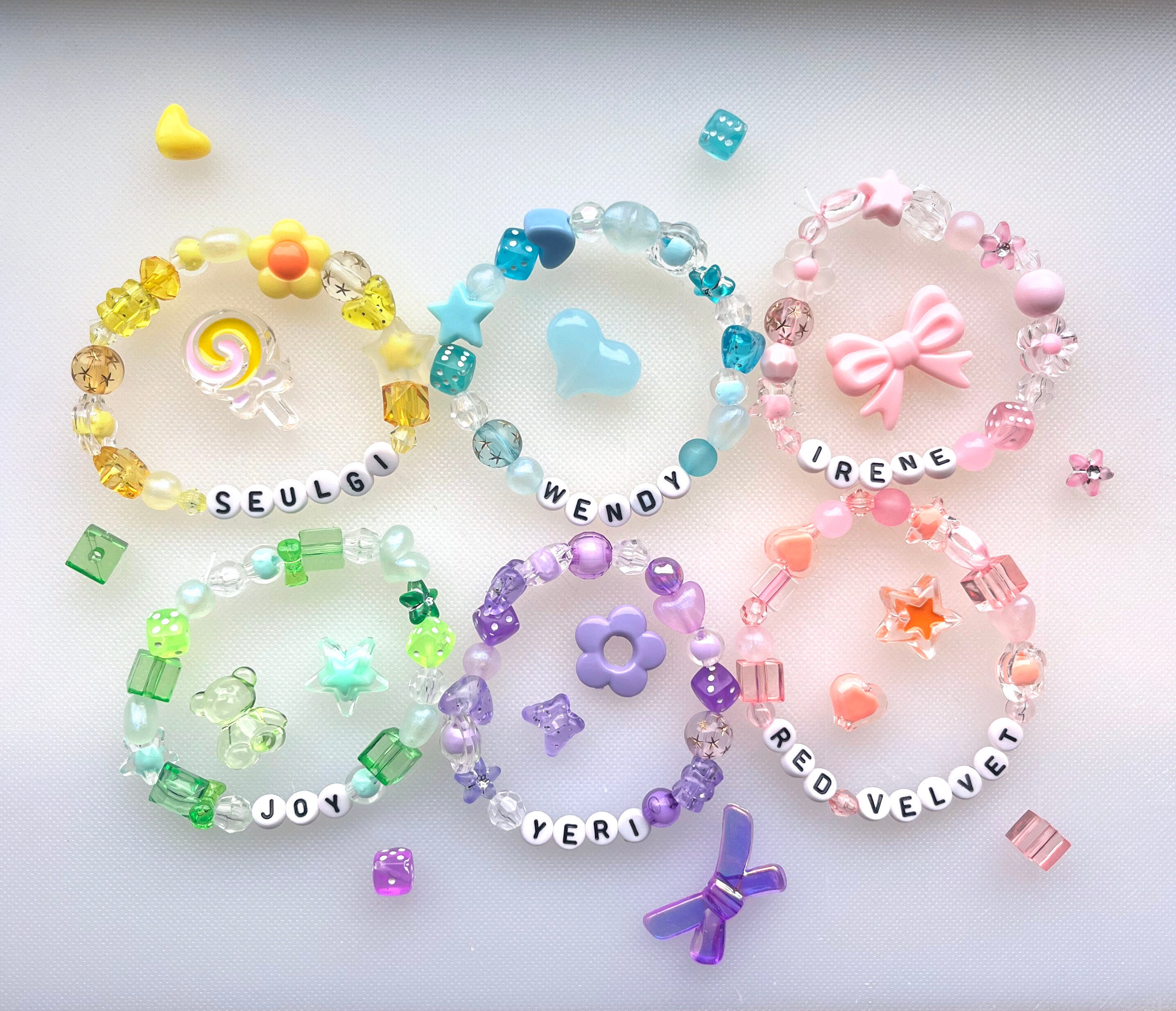 Custom RED VELVET Stretchy Beaded Bracelets (custom COLOR, Custom