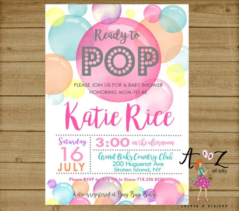 Baby Shower Ready To Pop Ready To Pop Baby Shower Invitation Etsy
