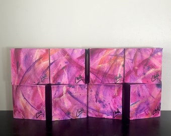 Put a Spell on You collection | mini oil paintings | halloween themed decor | pink abstract art