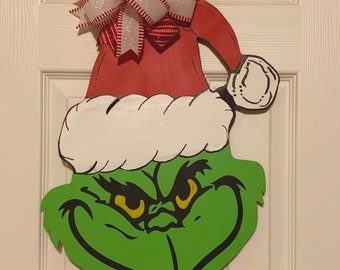 Grinch Door Hanger - Etsy