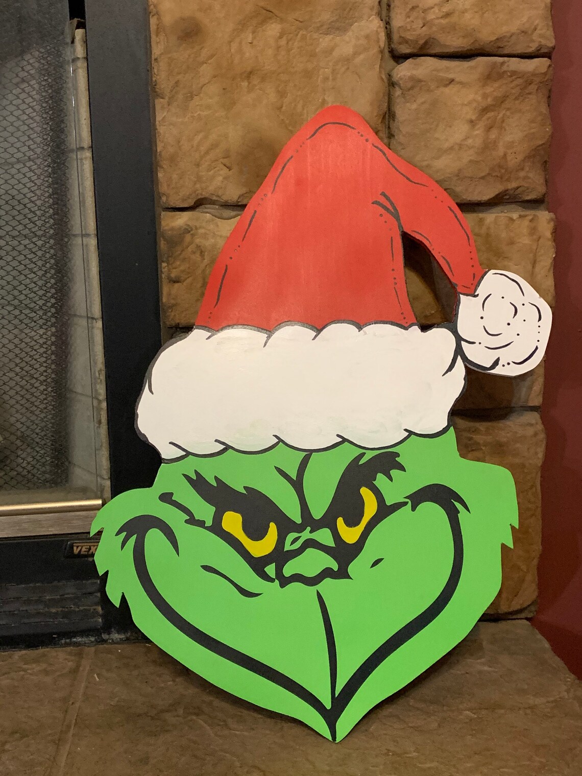 Hand Painted Grinch Door Hanger Christmas Topper Wall Etsy