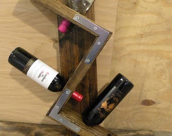 Rustic Wall Mounted Wine Rack