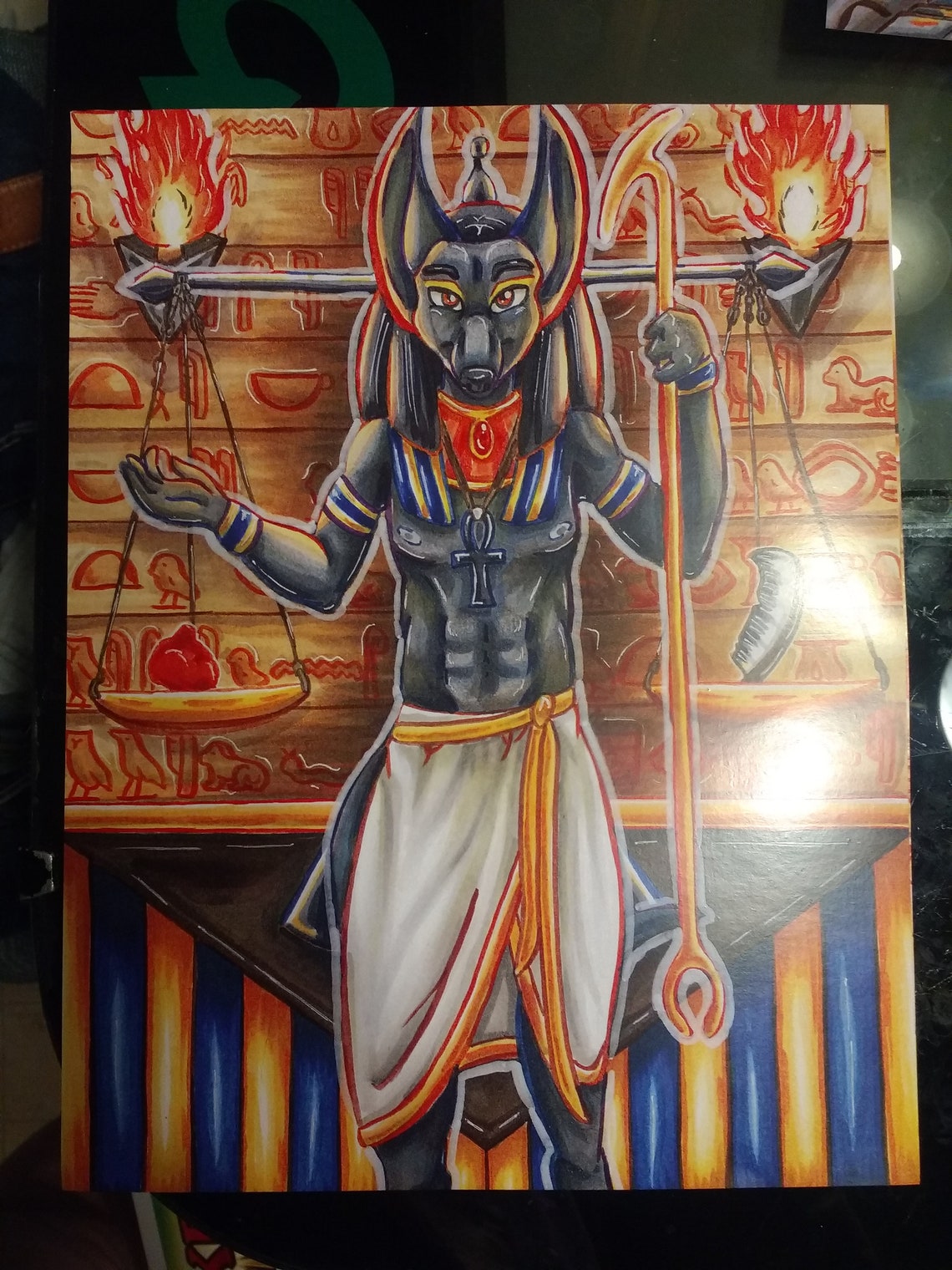 Anubis Weighing the Heart Print 8.5x11 Etsy