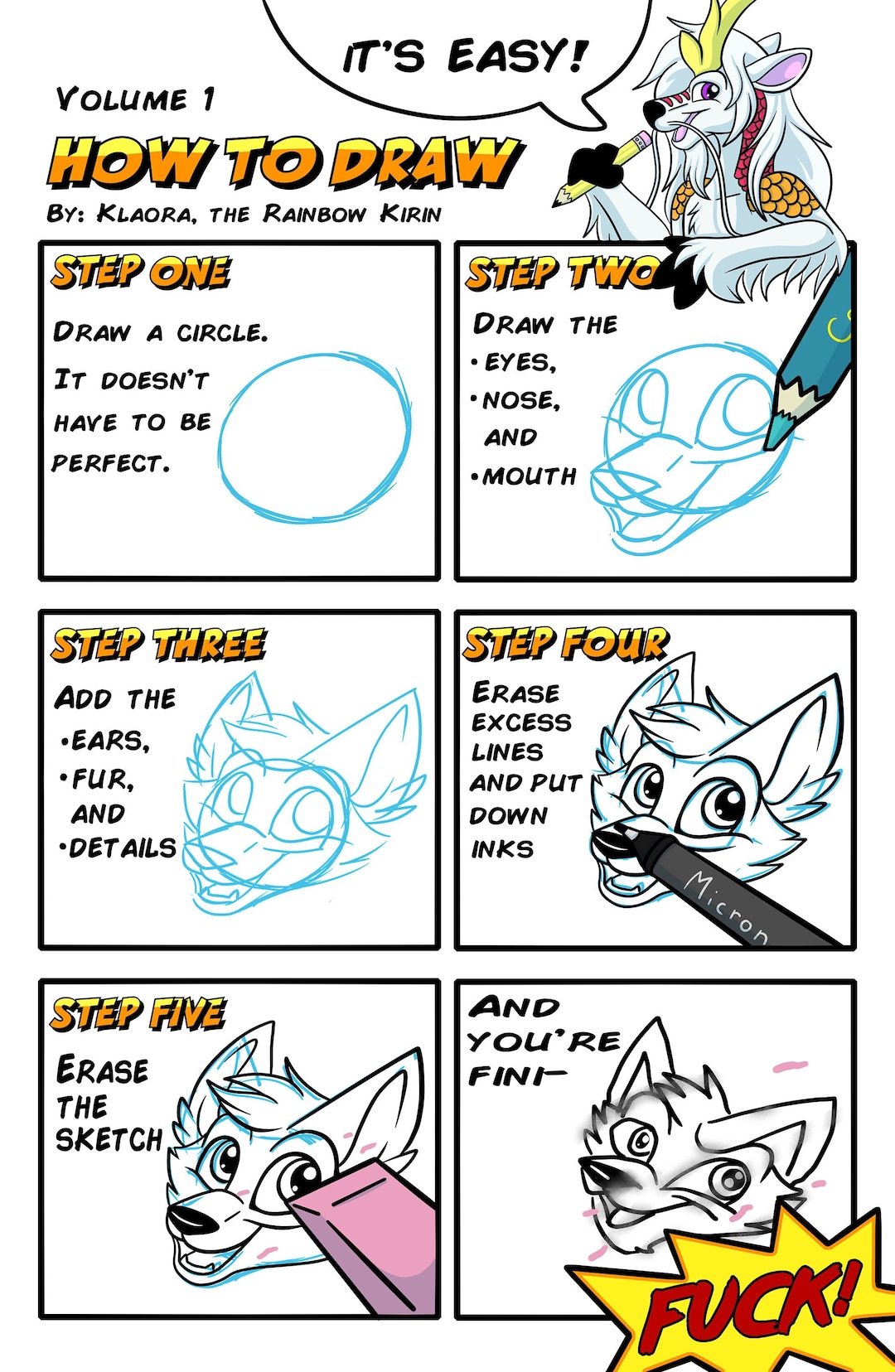 How to Draw Funny Furry Artist Comic Instructional Meme Poster Print - Etsy