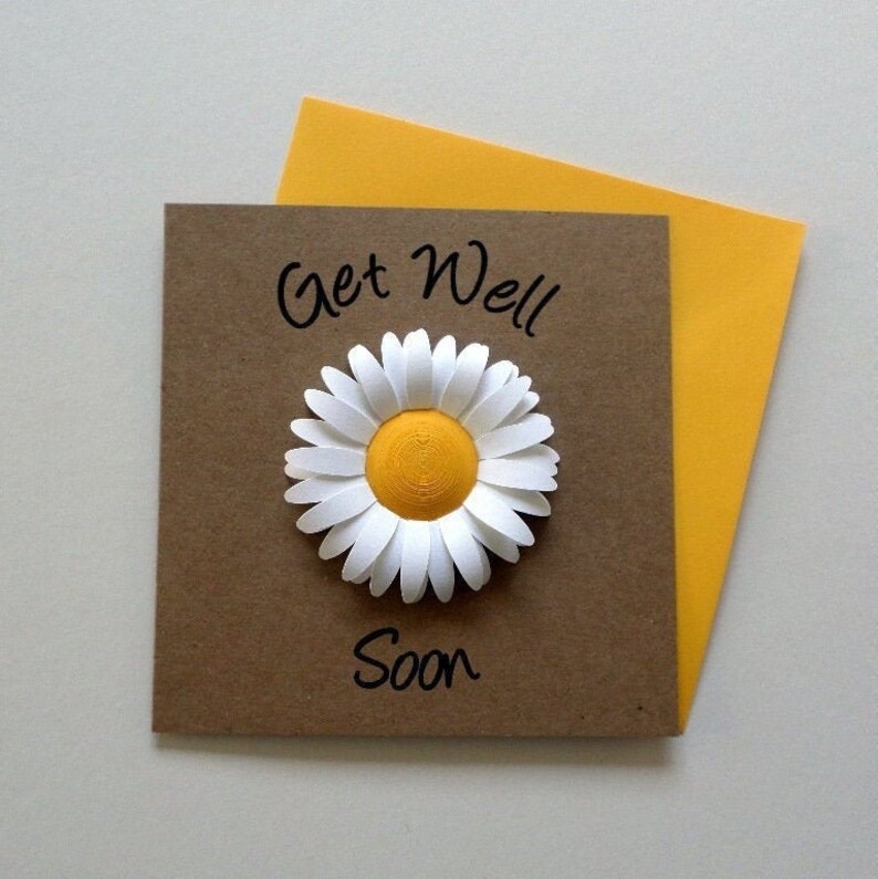 GET WELL SOON Card Quilled Daisy Get Well Card Etsy UK