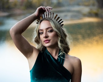 Crystal crown Tigers Eye crystal tiara