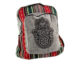 Boho Hamsa Backpack Hand Made in the Himalayas hamsa bag