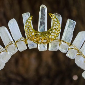 Crystal crown clear quarts crystal tiara moon goddess