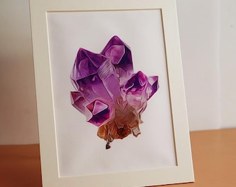 Crystal Art Print of Amethyst from Jackson, Georgia