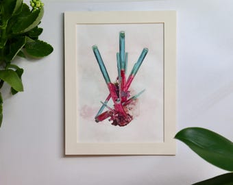 Crystal Art Print of Tourmaline from Pederneira, Brazil