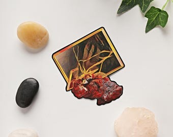 Crystal Art Sticker of Wulfenite from Tucson, Arizona